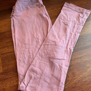 LulaRoe heathered pink OS leggings